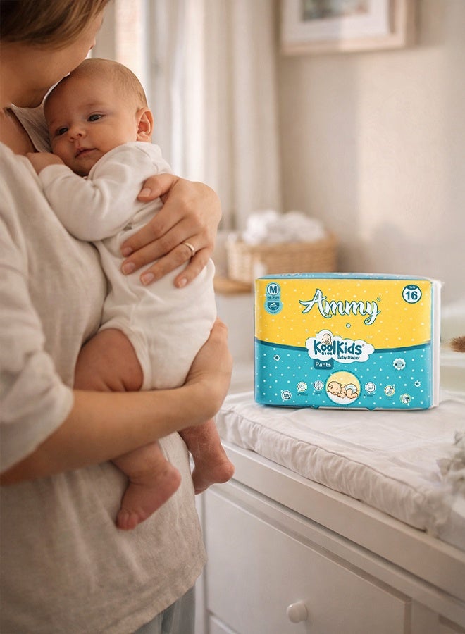 Ammy حفاضات أمّي كول كيدز المميزة للأطفال بحجم متوسط - عبوة 16 قطعة - Image 4